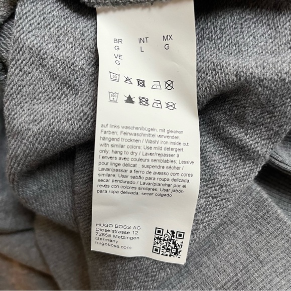 SOLD Hugo Boss X Russell Athletic Size Large Capsule Logo Gray Hooded Sweatshirt - Picture 2 of 9